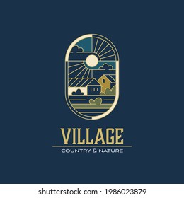 Stained Glass Countryside And Village Logo