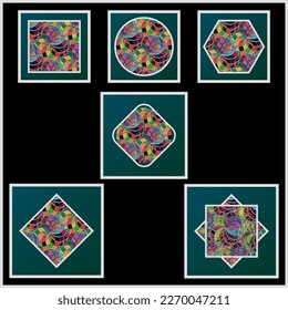 Vidrio manchado. Ventanas de colores decorativos a partir de plantillas antiguas de lentes manchados 