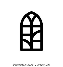 Stained glass. Editable stroke vector icon.