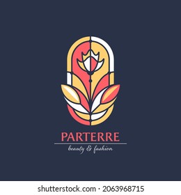 Stained glass floral logo concept