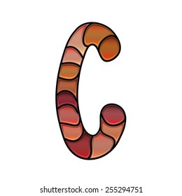 stained glass font, letter c