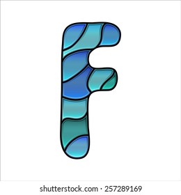 stained glass font, letter f