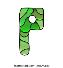 stained glass font, letter P