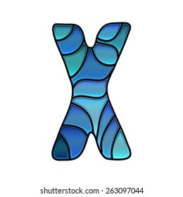 stained glass font, letter x 