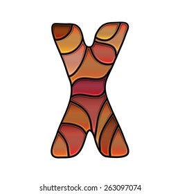 stained glass font, letter x