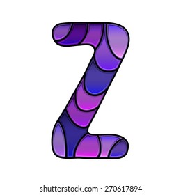 stained glass font, letter z