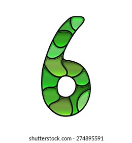 stained glass font, number six