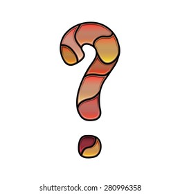 stained glass font, question mark