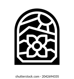 stained glass glyph icon vector. stained glass sign. isolated contour symbol black illustration