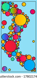 Stained glass graphic trendy circle dots graphic illustration design.