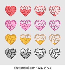 Stained Glass Heart Vector Animation