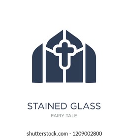 Stained glass icon. Trendy flat vector Stained glass icon on white background from Fairy Tale collection, vector illustration can be use for web and mobile, eps10