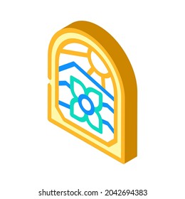 stained glass isometric icon vector. stained glass sign. isolated symbol illustration