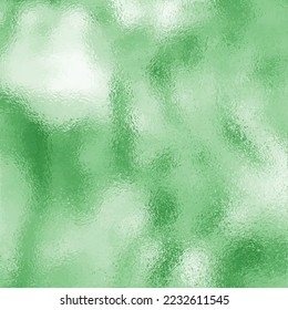 Stained glass light green and white shiny texture. Frosted glass surface. Abstract matte misted wet background with foil effect. Glitter icy texture. Vector illustration 