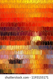 Stained glass like background with autumn leaves mosaic
