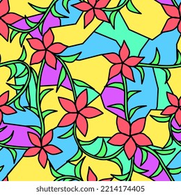 A stained glass like seamless pattern. Is semi-transparent.