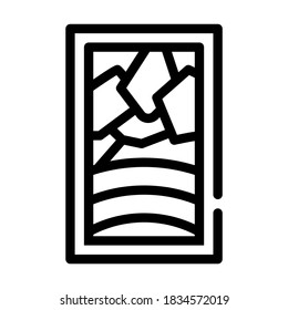 vector de icono de línea de vidrio manchado. signo de vidrio manchado. símbolo de contorno aislado ilustración negra