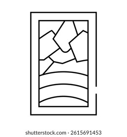 stained glass line icon vector. stained glass sign. isolated contour symbol black illustration