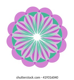 Stained glass mandala hand draw. Vector illustration.