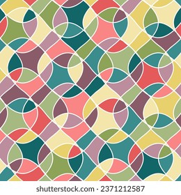 stained glass mosaic. light repetitive background with crisscrossed curves. vector illustration. seamless pattern. fabric swatch. wrapping paper. continuous design template for textile, apparel, cloth