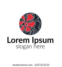 Stained Glass Mosaic Logo Symbol Design Vector Template. Colorful Round Shape Label with Pattern and Ornament