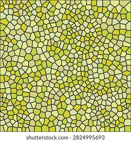 Stained glass mosaic pattern with shades of lime, chartreuse, and pale yellow tiles