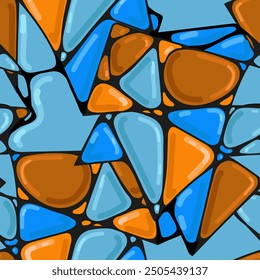 Stained glass on seamless. Pattern for printing. Vector drawing.