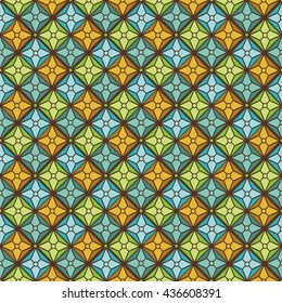 Stained glass pattern, decorative ethnic