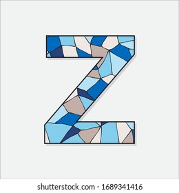 stained glass pattern inside letter z, vector