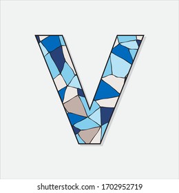 stained glass pattern inside letter v