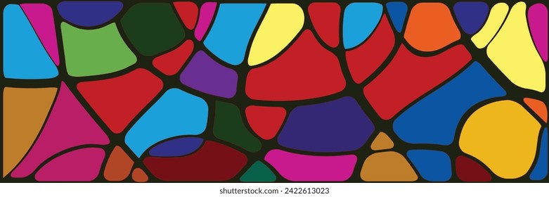 patrón de vidrio manchado, encabezado de banner web, arte vectorial mínimo panorámico