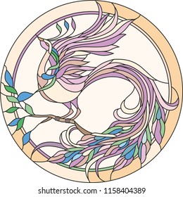 stained glass peacock