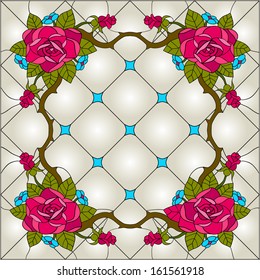 Stained glass with roses 