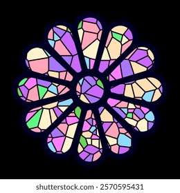 Stained glass rosette vector illustration