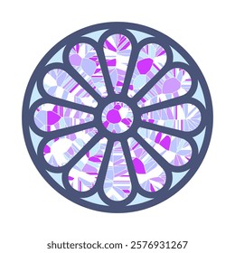 Stained glass rosette vector illustration