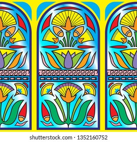 Stained glass seamless pattern