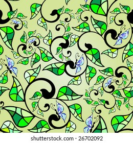 stained glass seamless pattern