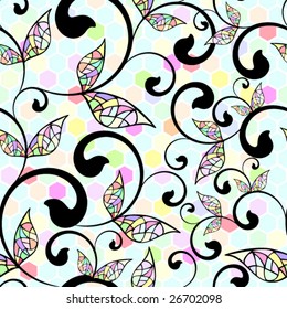 stained glass seamless pattern