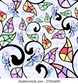 stained glass seamless pattern