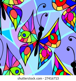 stained glass seamless pattern