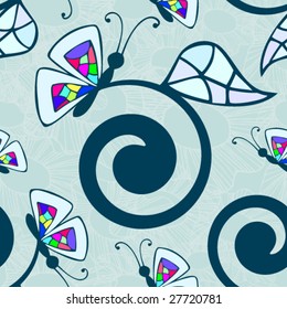 stained glass seamless pattern