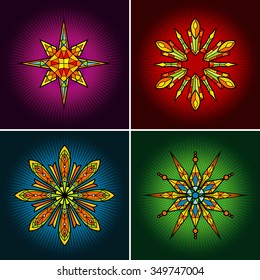 Stained Glass Star Lantern-Abstract lighted lantern collection