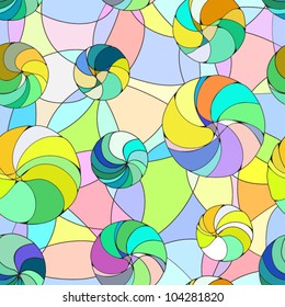 stained glass summer seamless pattern