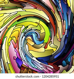 Stained Glass Swirl colorful abstract illustration in EPS 10 vector format for designs on art, nature and motion