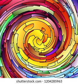 Stained Glass Swirl colorful abstract illustration in EPS 10 vector format for designs on art, nature and motion