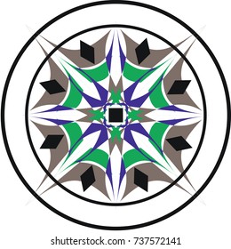 Stained glass. Template for stained glass windows is round.stained glass windows.