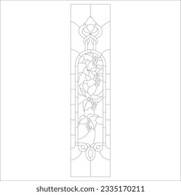 stained glass templates, round elements for stained glass windows. Gothic windows. Vintage frames. Church stained-glass windows