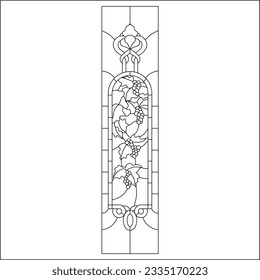 stained glass templates, round elements for stained glass windows. Gothic windows. Vintage frames. Church stained-glass windows