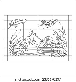 plantillas de vidrio manchado, elementos redondos para ventanas de vidrio manchado. Ventanas góticas. Marcos de época. Ventanas de vidrieras de la iglesia