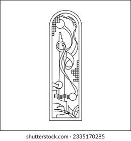 stained glass templates, round elements for stained glass windows. Gothic windows. Vintage frames. Church stained-glass windows